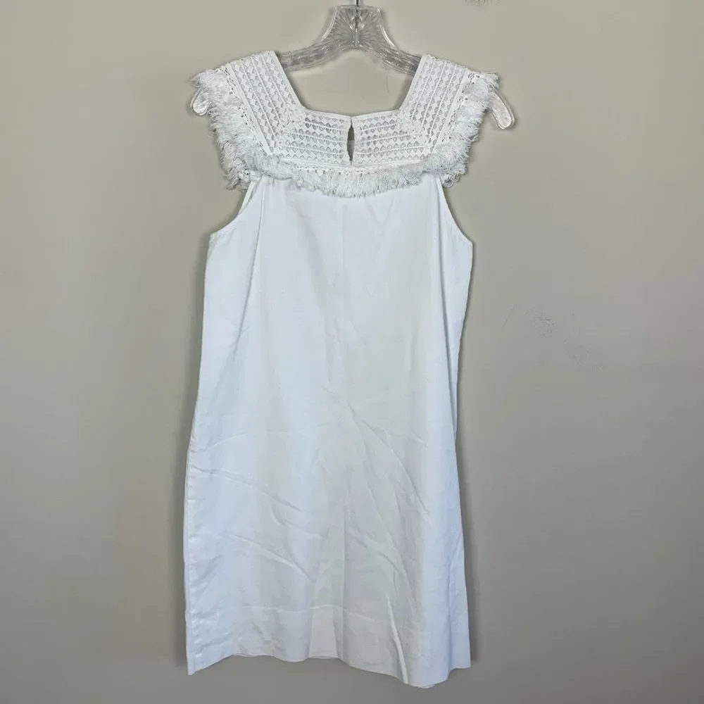 Madewell | white eyelet trim shift dress size 00 - Picture 5 of 5